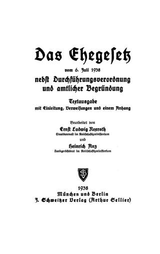 Imagen de portada: Das Ehegesetz vom 6. Juli 1938 1st edition 9783112433355