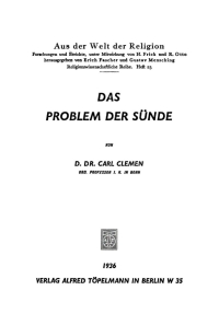 Omslagafbeelding: Das Problem der Sünde 1st edition 9783112433850