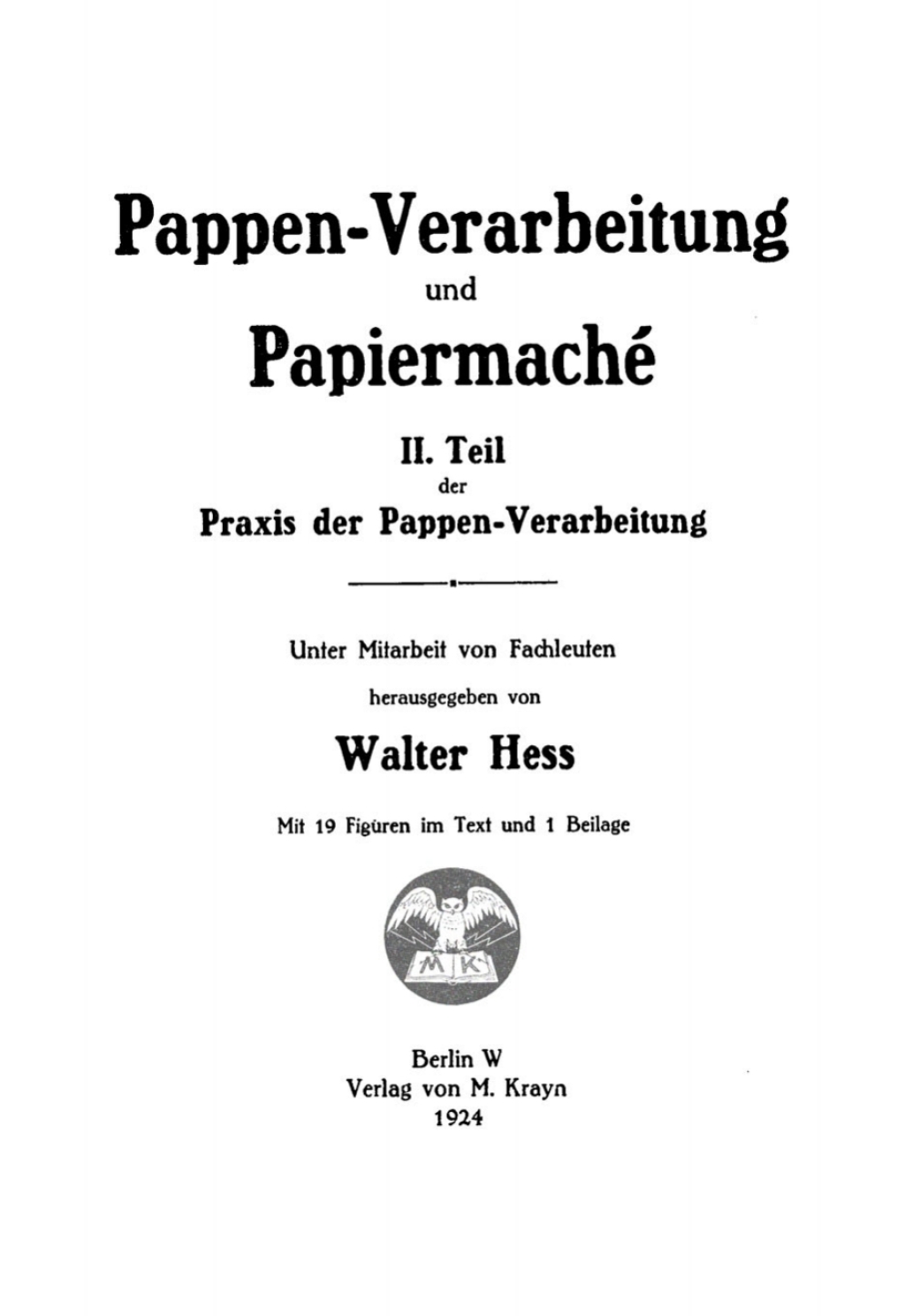 Pappen-Verarbeitung und Papiermaché 1st Edition