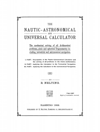 Cover image: The Nautic-Astronomical and Universal Calculator 1st edition 9783112444191