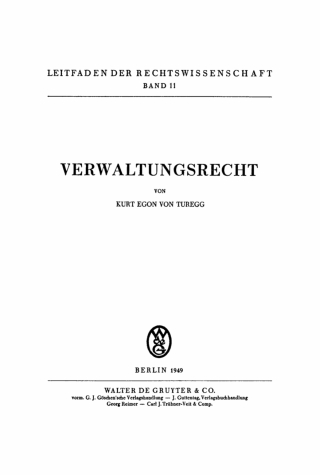 Imagen de portada: Verwaltungsrecht 1st edition 9783112445716