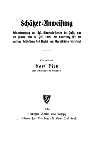 Cover image: Schätzer-Anweisung 1st edition 9783112446751