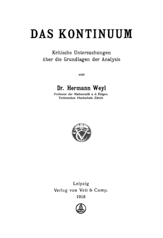 Cover image: Das Kontinuum 1st edition 9783112451137