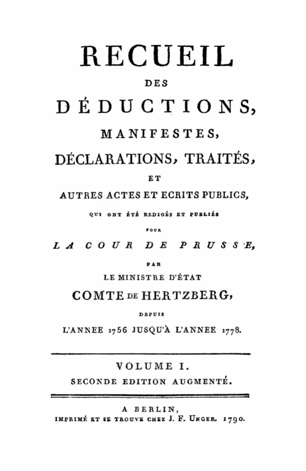 L’année 1756 jusqu’à l’année 1778 1st Edition