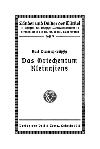 Cover image: Das Griechentum Kleinasiens 1st edition 9783112451939