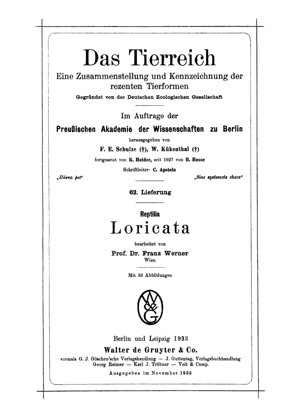 Reptilia Loricata 1st Edition