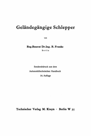 Titelbild: Geländegängige Schlepper 1st edition 9783112458570