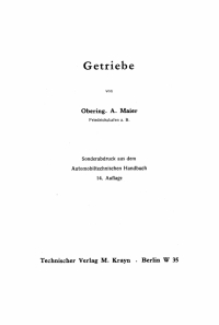 Cover image: Getriebe 1st edition 9783112458594