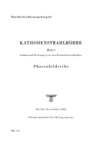 Imagen de portada: Kathodenstrahlröhre, Heft 1 1st edition 9783112458716
