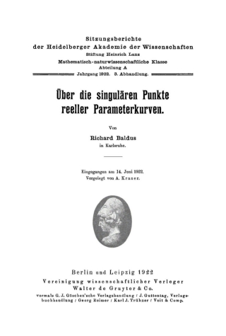 Cover image: Über die singulären Punkte reeller Parameterkurven 1st edition 9783112459331