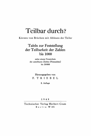 表紙画像: Teilbar durch? 2nd edition 9783112461211