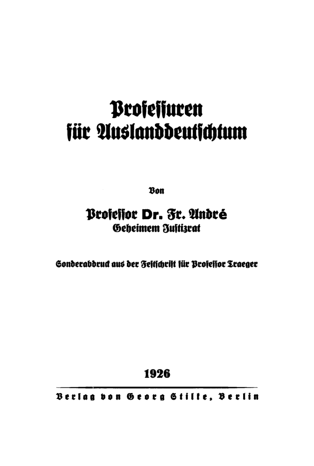 Professuren für Auslanddeutschtum 1st Edition