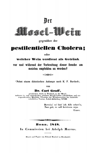 Titelbild: Der Mosel-Wein gegenüber der pestilentiellen Cholera 1st edition 9783112463710