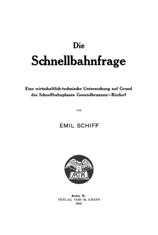 Cover image: Die Schnellbahnfrage 1st edition 9783112463895