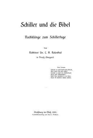 Cover image: Schiller und die Bibel 1st edition 9783112463970