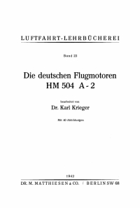 Cover image: Die deutschen Flugmotoren HM 504 A-2 1st edition 9783112464335