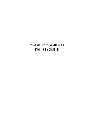 Titelbild: Travail et travailleurs en Algérie 1st edition 9783112466537