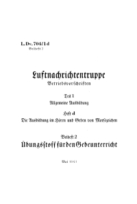 Cover image: Die Ausbildung im Hören und Geben von Morsezeichen (L. Dv. 704/1d) 1st edition 9783112467251