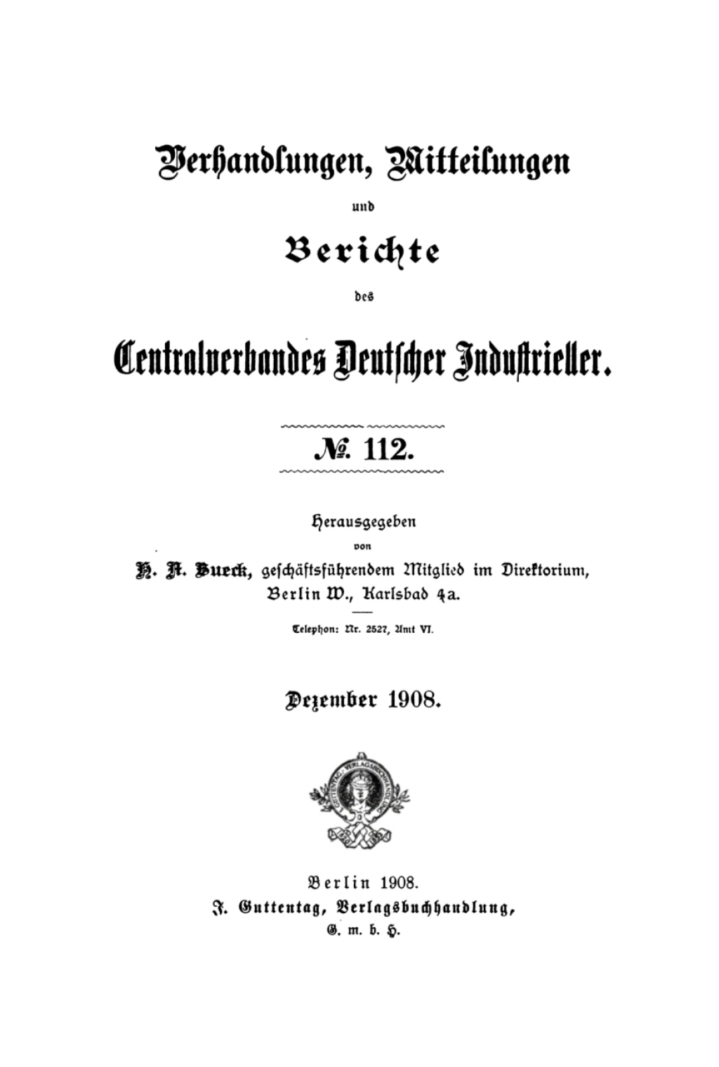 Dezember 1908 1st Edition