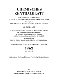 Cover image: 1962, Teil 1: A - K 1st edition 9783112468296