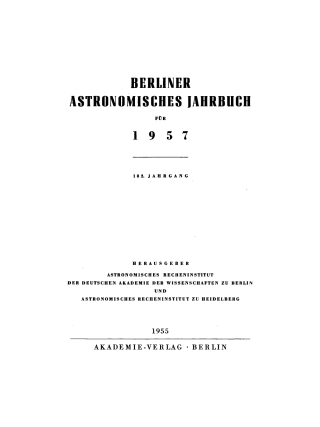 Imagen de portada: 1957 1st edition 9783112470657