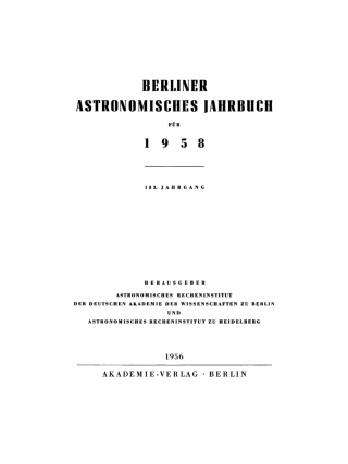 Imagen de portada: 1958 1st edition 9783112470671