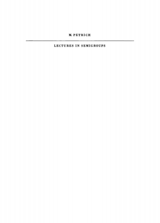 Cover image: Lectures in Semigroups 1st edition 9783112471319