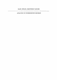 Cover image: Analysis in Normierten Räumen 1st edition 9783112471517