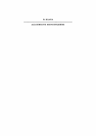 Cover image: Allgemeine Mengenlehre 1st edition 9783112471555