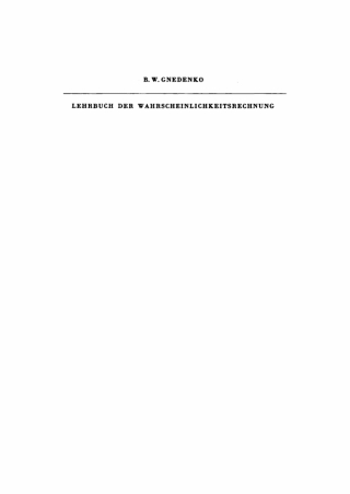 Cover image: Lehrbüch der Wahrscheinlichkeitsrechnung 7th edition 9783112471579