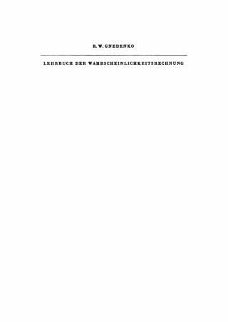 Cover image: Lehrbuch der Wahrscheinlichkeitsrechnung 6th edition 9783112471593