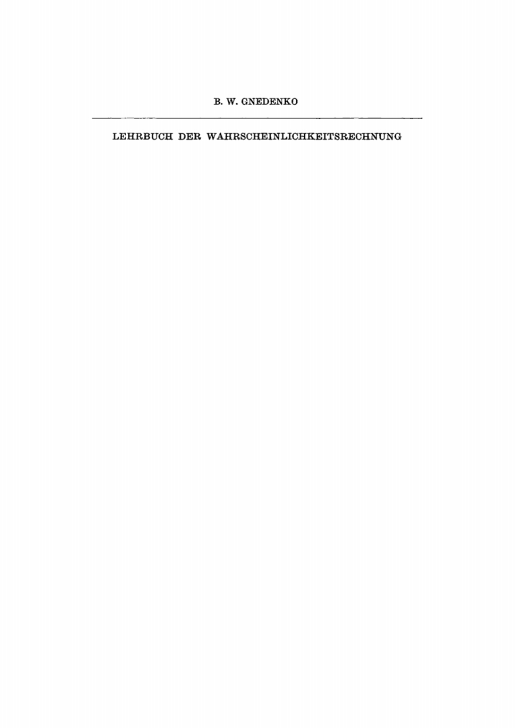 Lehrbuch der Wahrscheinlichkeitsrechnung 3rd Edition