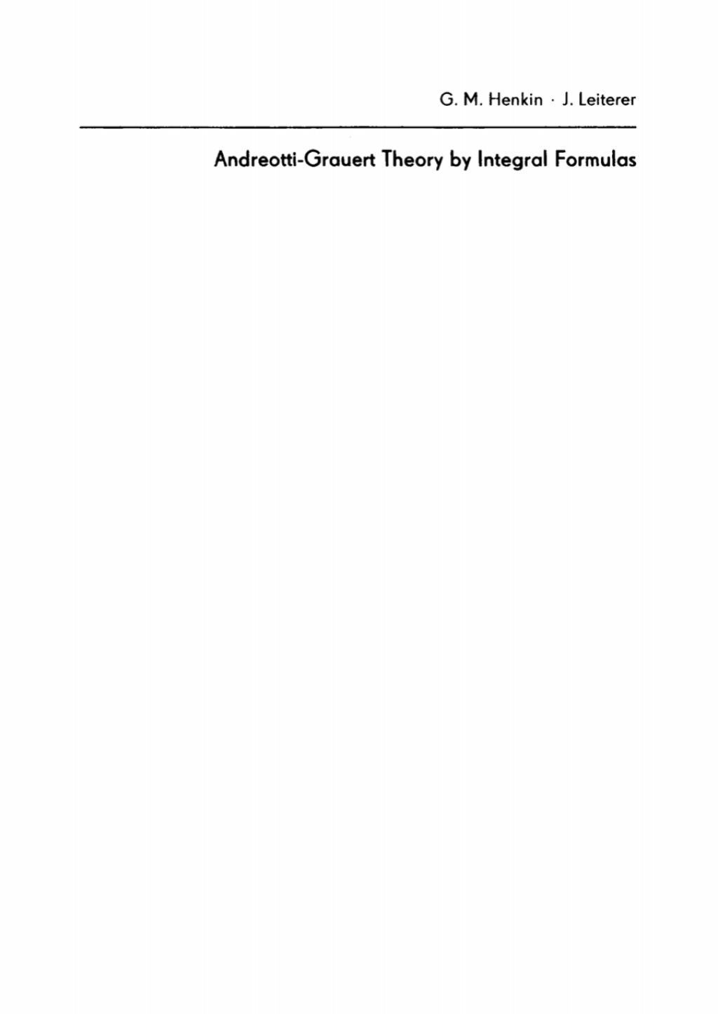 Andreotti-Grauert Theory by Integral Formulas - 1st Edition (eBook)