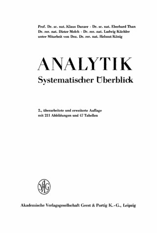 Imagen de portada: Analytik 2nd edition 9783112472637
