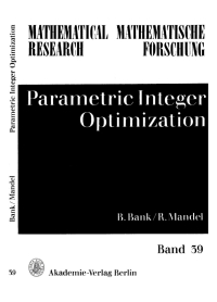 Cover image: Parametric Integer Optimization 1st edition 9783112472651