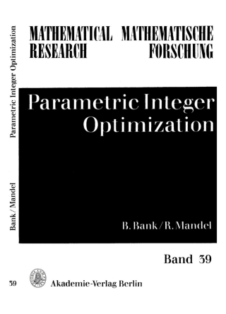 Imagen de portada: Parametric Integer Optimization 1st edition 9783112472651