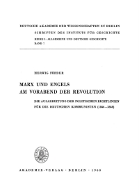 Cover image: Marx und Engels am Vorabend der Revolution 1st edition 9783112473771