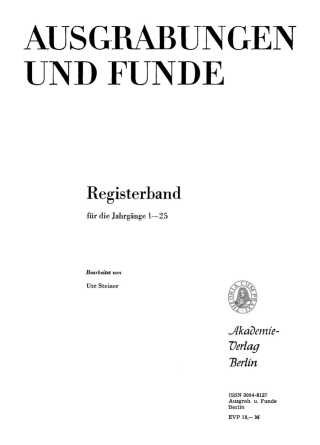 Imagen de portada: Jahrgänge 1–25 1st edition 9783112473979