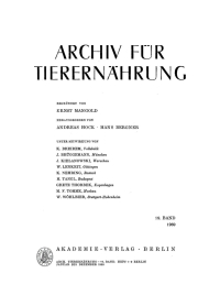 صورة الغلاف: Archiv für Tierernährung. Band 19, Heft 1–9 1st edition 9783112477298