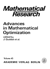 Cover image: Advances in Mathematical Optimization 1st edition 9783112479919