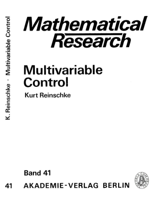 صورة الغلاف: Multivariable Control 1st edition 9783112480571