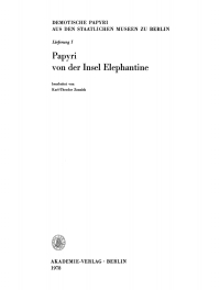 Cover image: Papyri von der Insel Elephantine 1st edition 9783112480977