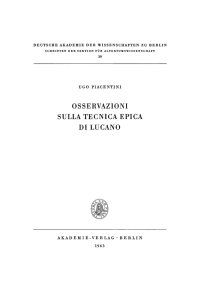 Imagen de portada: Osservazioni sulla tecnica epica di Lucano 1st edition 9783112481974