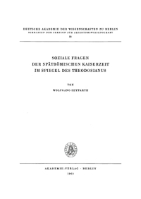 Omslagafbeelding: Soziale Fragen der Spätrömischen Kaiserzeit im Spiegel des Theodosianus 1st edition 9783112482056