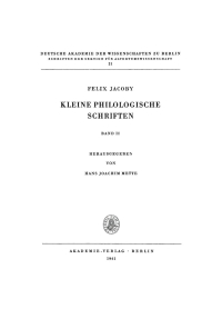 表紙画像: Kleine Philologische Schriften, II 1st edition 9783112482094