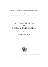 Titelbild: Untersuchungen zu Platons Jagdbildern 1st edition 9783112482179