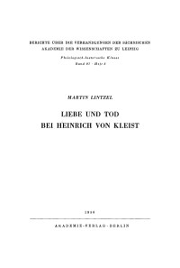 Cover image: Liebe und Tod bei Heinrich von Kleist 1st edition 9783112482377