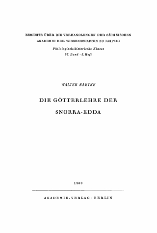 Cover image: Die Götterlehre der Snorra-Edda 1st edition 9783112482414
