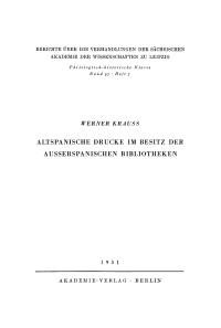 Cover image: Altspanische Drucke im Besitz der ausserspanischen Bibliotheken 1st edition 9783112482476