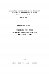 表紙画像: Nikolaus von Cues in seinen Beziehungen zur bildenden Kunst 1st edition 9783112482711